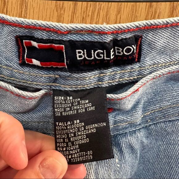 Vintage Bugle Boy Light Wash Carpenter Jean Shorts Men's Size 38 - Picture 8 of 8